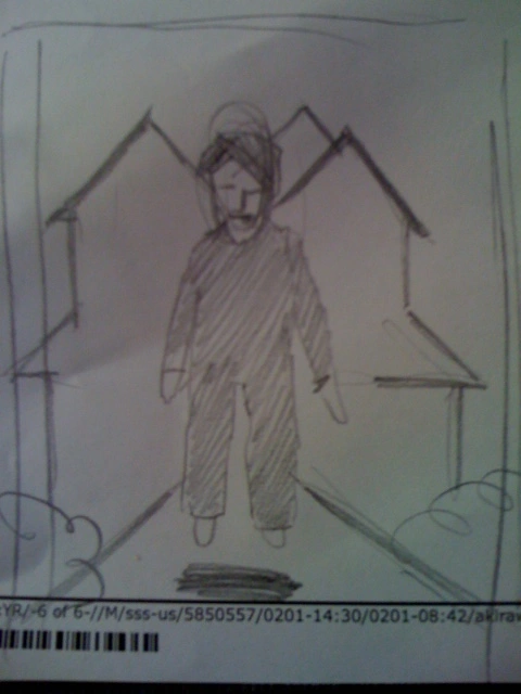 James Wan’s original boy and house sketch