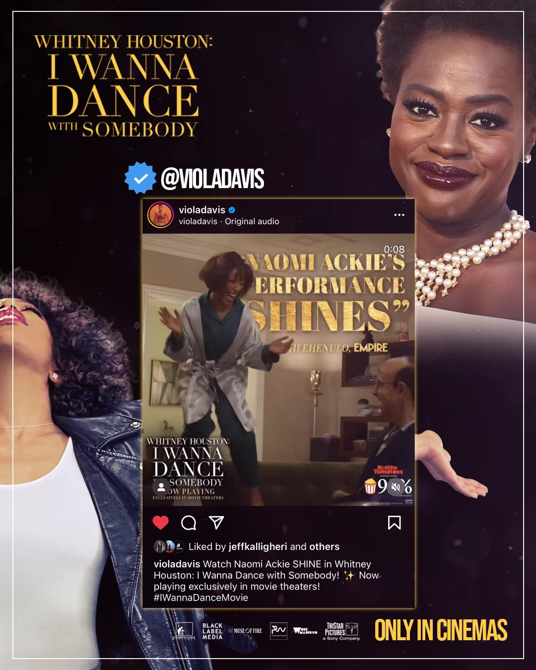 Original campaign design documenting VIOLA DAVIS’s support for I Wanna Dance with Somebody